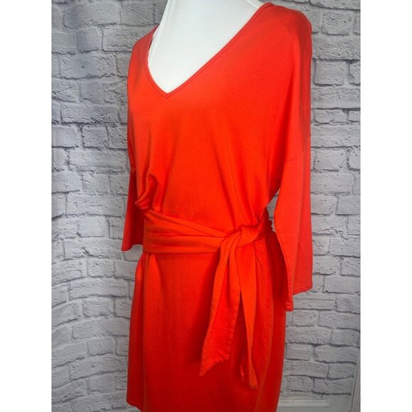Tommy Bahama Side Tie Dress Soft Stretch Size Large  Poppy Color Ladies - Picture 4 of 8